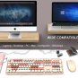 V2020 Wireless Keyboard and Mouse Combo, Colorful Wireless Keyboard with round K