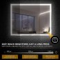 LVSOMT Bathroom Mirror with Lights 28 X 36 Inch, LED Vanity Mirror Wall-Mounted,