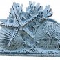Handcrafted Nautical Decor Rustic Dark Blue Whitewashed Cast Iron Seashell Napki