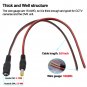 (Real 18AWG 43X2Pcs Copper Strands 20 Pairs DC Power Pigtail Cable, 12V 5A Male