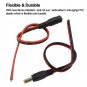 (Real 18AWG 43X2Pcs Copper Strands 20 Pairs DC Power Pigtail Cable, 12V 5A Male