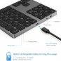 Bluetooth Number Pad, Aluminum Rechargeable Wireless Numeric Keypad Slim 34-Key