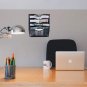 5 Pockets Mesh Wall File Holder Organizer Office Hanging Magazine Rack, Black