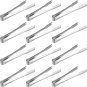 JEUIHAU 12 PCS 6 Inches Ice Tongs, Stainless Steel Ice Tongs with Teeth, Mini Ap