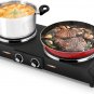 ES-3203 Hot Plate Electric Double Burner 1800W for Cooking with Adjustable Tempe