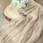 12 Pcs Beige Cheesecloth Table Runner 10FT, Gauze Table Runner,Vintage Gauze Tab