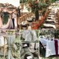 12 Pcs Beige Cheesecloth Table Runner 10FT, Gauze Table Runner,Vintage Gauze Tab