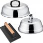 Leonyo Grill Griddle Accessories Kit, Cheese Melting Domes with Grill Press, 9 I
