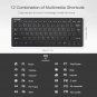 Wireless Keyboard, 2.4G Portable Mini Computer Keyboard, Quiet Click, 12 Media K