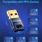 Bluetooth Adapter for PC, USB Bluetooth 5.1 Dongle Receiver [Windows 11/10/8.1 D