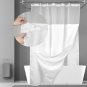 Waffle Weave Shower Curtain with Snap-In Fabric Liner Set, 12 White Hooks Includ