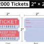 L  Double Raffle Tickets Rolls 2000 per Roll 50/50 for Events, Entry, Class Rewa