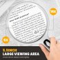 5X 15X Magnifying Glass with Lights, 5.5In Large Handheld Page Magnifier, Lighte