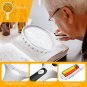 5X 15X Magnifying Glass with Lights, 5.5In Large Handheld Page Magnifier, Lighte