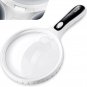 5X 15X Magnifying Glass with Lights, 5.5In Large Handheld Page Magnifier, Lighte