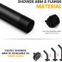 YASFEL Black Shower Arm 6" Shower Extension Arm Pipe with Flange and Teflon Tape