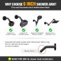 YASFEL Black Shower Arm 6" Shower Extension Arm Pipe with Flange and Teflon Tape