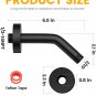YASFEL Black Shower Arm 6" Shower Extension Arm Pipe with Flange and Teflon Tape