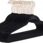 Slim, Velvet, Non-Slip Suit Clothes Hangers, Black/Rose Gold - Pack of 30