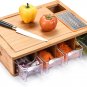 Prosumers Choice Wood Cutting Board - Bamboo Chopping Board with Food Container