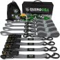 Rhino USA Ratchet Tie down Straps (4PK) - 1,823Lb Guaranteed Max Break Strength,