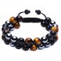Healing Crystals Tigers Eye Black Obsidian Hematite 8Mm Stone Beads Good Luck Tr