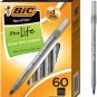 BIC round Stic Xtra Life Ballpoint Pens, Medium Point (1.0Mm), Black, 60-Count P