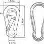 CAIDMOS Carabiner Clips, 5PCS Stainless Steel Carabiner Heavy Duty, Large Carabi