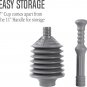 Professional Bellows Accordion Toilet Plunger, High Pressure Thrust Plunge Remov