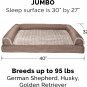Furhaven XL Orthopedic Dog Bed Luxe Faux Fur & Performance Linen Sofa-Style W/ R