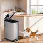 13 Gallon Kitchen Trash Can, Dual Compartment Recycle Combo, Slim Body Stainless