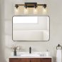 Farmhouse Bathroom Vanity Light 4 Light Sconces Wall Lighting Wood Rustic Bathro