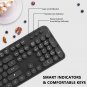 Wireless Keyboard and Mouse Combo, Cute Full Size 104-Key Typewriter Retro round