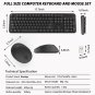 Wireless Keyboard and Mouse Combo, Cute Full Size 104-Key Typewriter Retro round