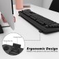 Wireless Keyboard and Mouse Combo, Cute Full Size 104-Key Typewriter Retro round