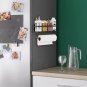 Spice Rack Magnetic Shelf, Foldable Refrigerator Magnetic Spice Holder, Wall Mou