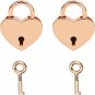 Veyocilk 2 PCS Mini Golden Heart Shaped Lock Small Cute Padlocks with Key for Je