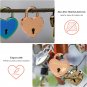Veyocilk 2 PCS Mini Golden Heart Shaped Lock Small Cute Padlocks with Key for Je
