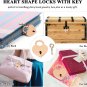 Veyocilk 2 PCS Mini Golden Heart Shaped Lock Small Cute Padlocks with Key for Je