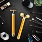 2-IN-1 Electric Face Massager 24K Golden Facial Massager, 3D Roller and T Shape