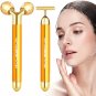 2-IN-1 Electric Face Massager 24K Golden Facial Massager, 3D Roller and T Shape