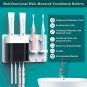 Toothbrush Holders Wall Mounted, Double Automatic Toothpaste Dispenser with Dus