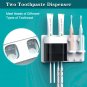 Toothbrush Holders Wall Mounted, Double Automatic Toothpaste Dispenser with Dus