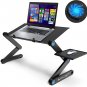 Extra Wide Adjustable Laptop Stand with Cooling Fan & Mouse Pad for 17 Inch Comp