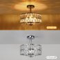 Cunfash 3-Light round Crystal Ceiling Light Fixture Modern Semi Flush Mount Chan