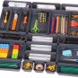 Set of 24 Interlocking Desk Drawer Organizer Tray Dividers Plastic Shallow Narro