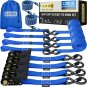 Ratchet Tie down Straps &acirc;��4 PK&acirc;�� 15 FT &acirc;�� 2,200 LB Break Strength &acirc;�� Safety Lock S H