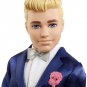 Barbie Ken Doll, Blonde Fairytale Groom with Satiny Blue Suit and 5 Accessories