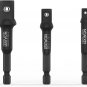 Impact Grade Socket Adapter Set, 3" Extension Bit with Holder | 3-Piece 1/4", 3/