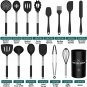 Silicone Cooking Utensil Set, Kitchen Utensils 15Pcs Cooking Utensils Set Non-St